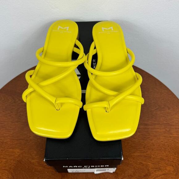 New Marc Fisher LTD Fiada Sandal in Yellow Women's Size 5.5 - Picture 1 of 8